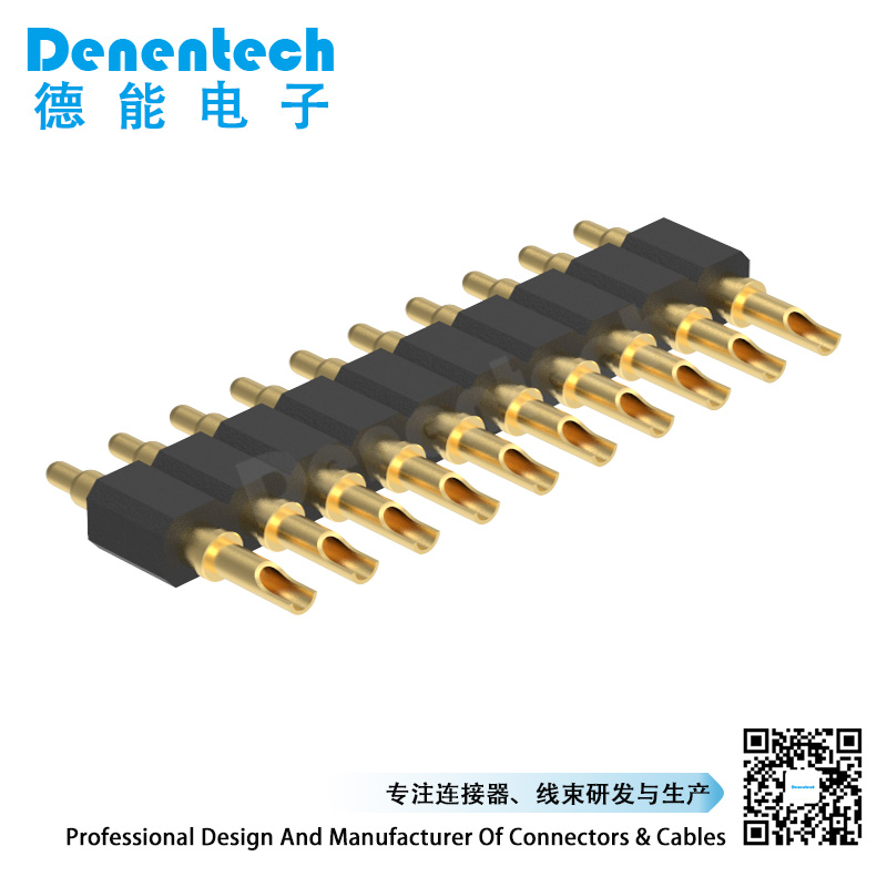 Denentech customized 3.0MM H4.0MM solder single row male pogo pin connector for sale 